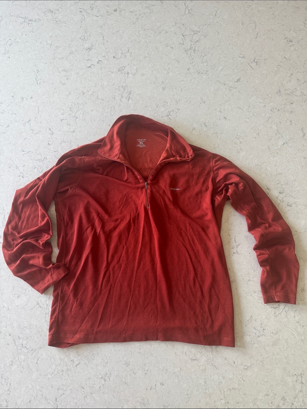 Patagonia Men’s L Capilene Mid-weight Quarter-Zip Rust Long Sleeve Pullover